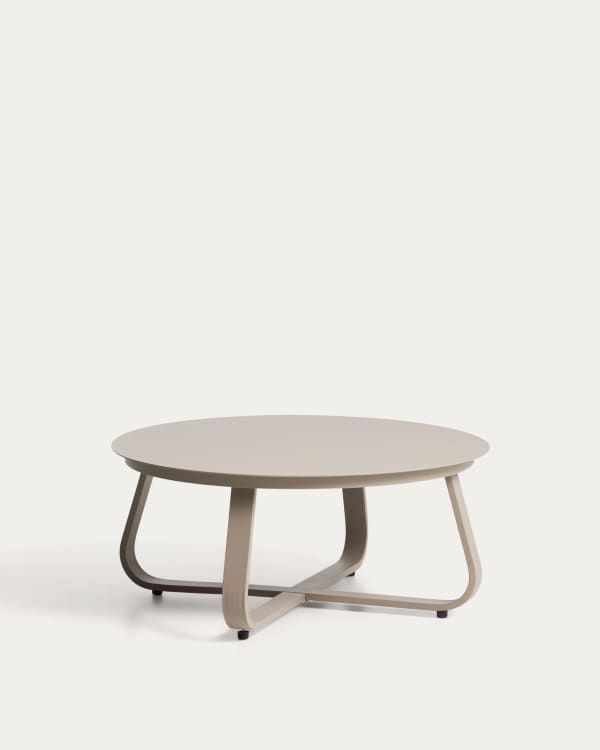 Tamaris lage outdoor tafel van taupe aluminium Ø80 cm