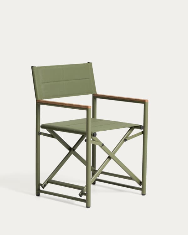 Tisno outdoor folding chair in green aluminium and green texteline