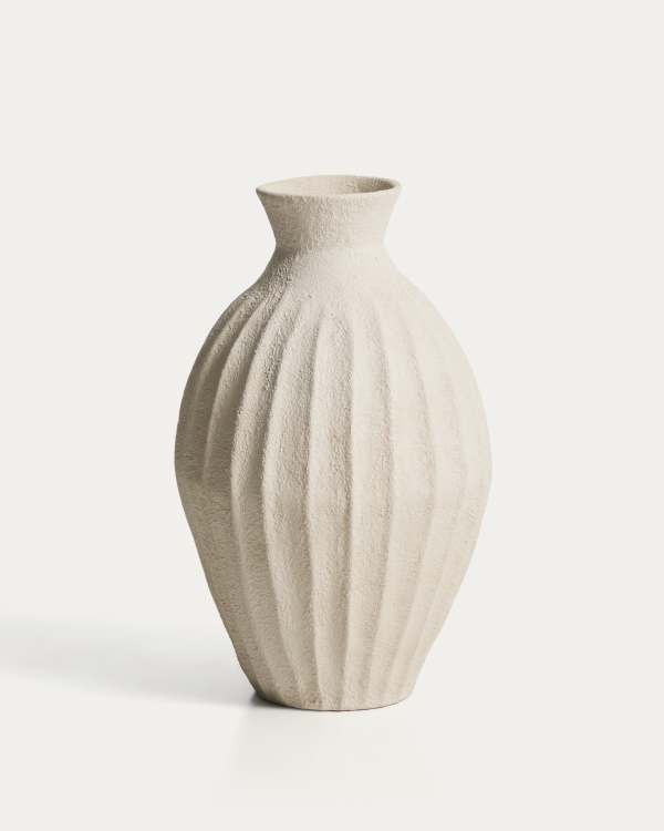 Arquena beige papier-mâché vase 67cm