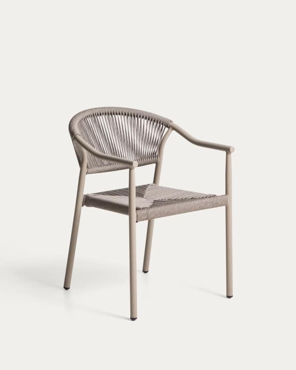 Livadia stackable outdoor chair in taupe aluminium