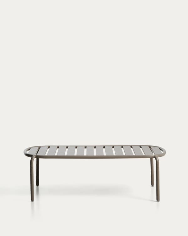 Joncols outdoor coffee table in aluminium with taupe painted finish Ø 113 x 65cm