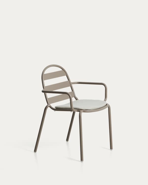 Joncols outdoor chair in aluminium with taupe painted finish