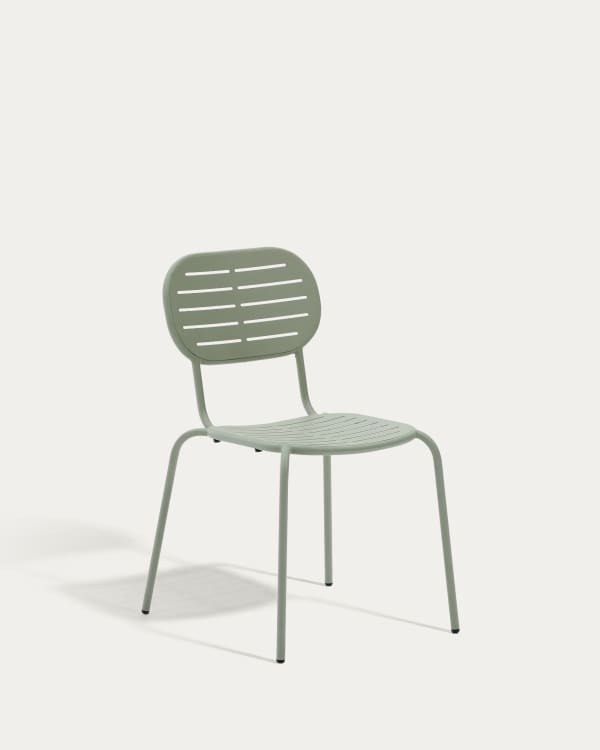 Brai stackable outdoor chair in turquoise galvanised steel
