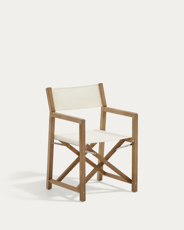 Vilara white outdoor folding chair made of FSC 100% solid acacia wood