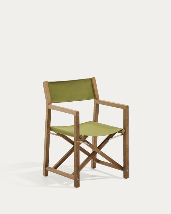 Vilara green outdoor folding chair made of FSC 100% solid acacia wood