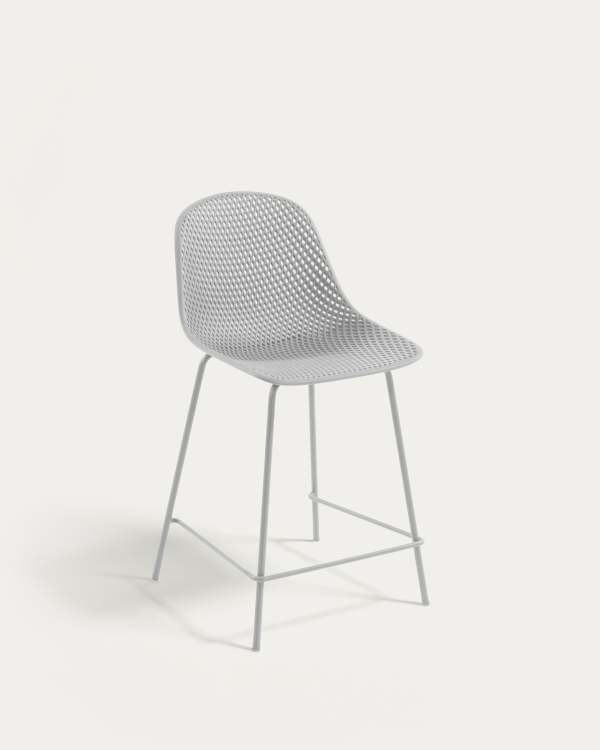 Quinby outdoor stool in white, height 65 cm