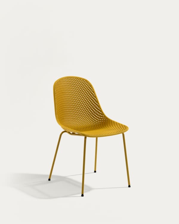 Quinby outdoor dining chair in yellow