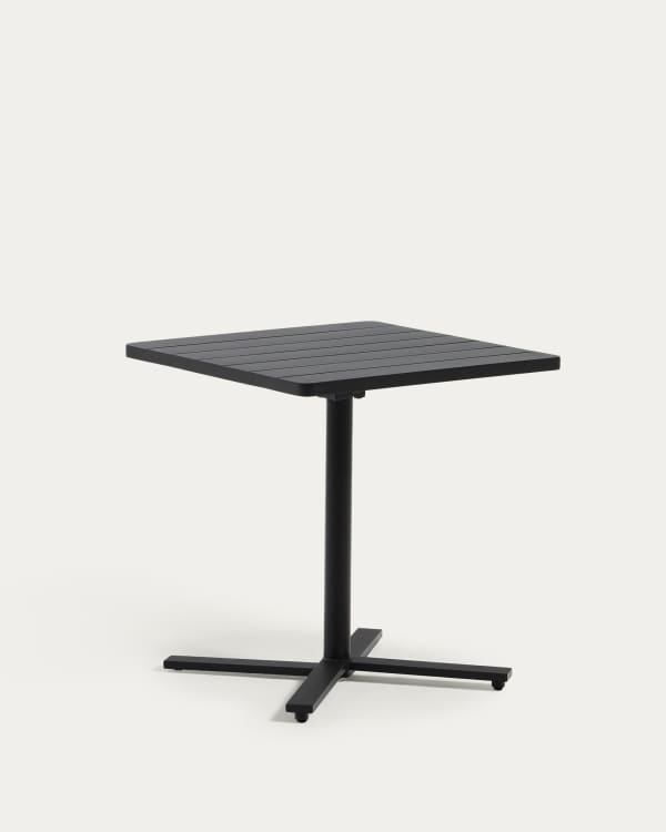 Tavolo da esterno pieghevole Torreta in alluminio con finitura grigio scuro 70 x 70 cm