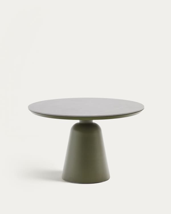 Tudons Outdoor-Tisch aus Aluminium mit grüner Keramikplatte Ø 120 cm
