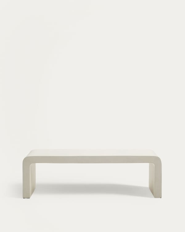 Table basse Aiguablava en ciment blanc 135 x 65 cm