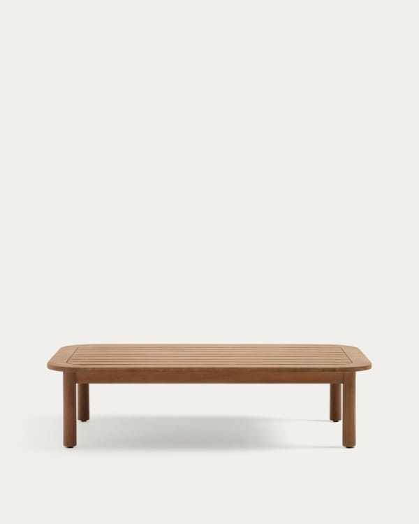 Sacova solid eucalyptus wood coffee table, 100% outdoor suitable 140 x 89 cm