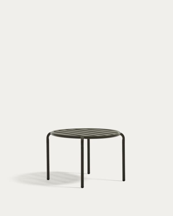Joncols outdoor aluminium side table with powder coated green finish, Ø 60 cm
