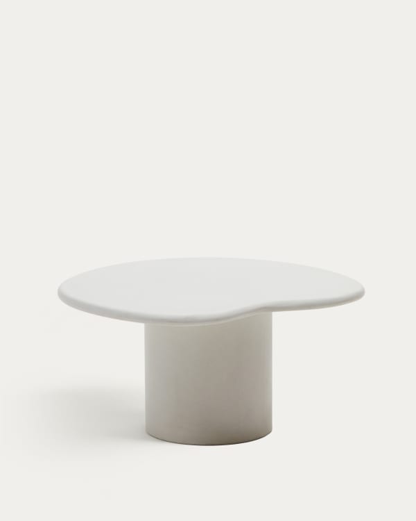 Macarella white cement coffee table, 83 x 77 cm