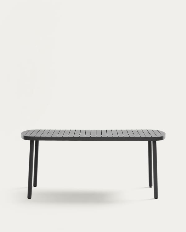 Joncols outdoor aluminium table with a powder coated grey finish, 180 x 90 cm