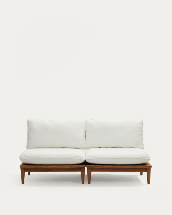 Set Portitxol di 2 poltrone modulari in legno massiccio di teak