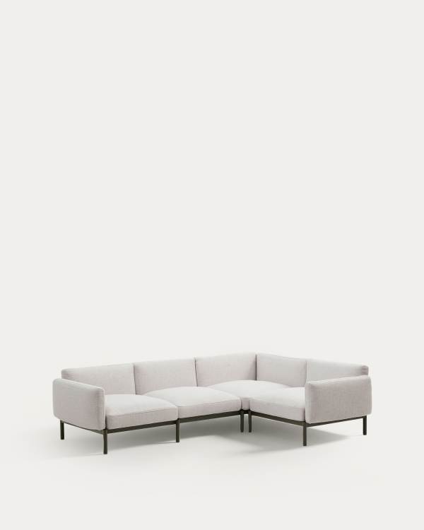 Sorells modular 5-seater outdoor corner sofa in aluminium with green finish 276 x 191,5 cm