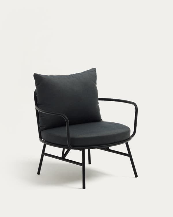 Bramant steel armchair with black finish