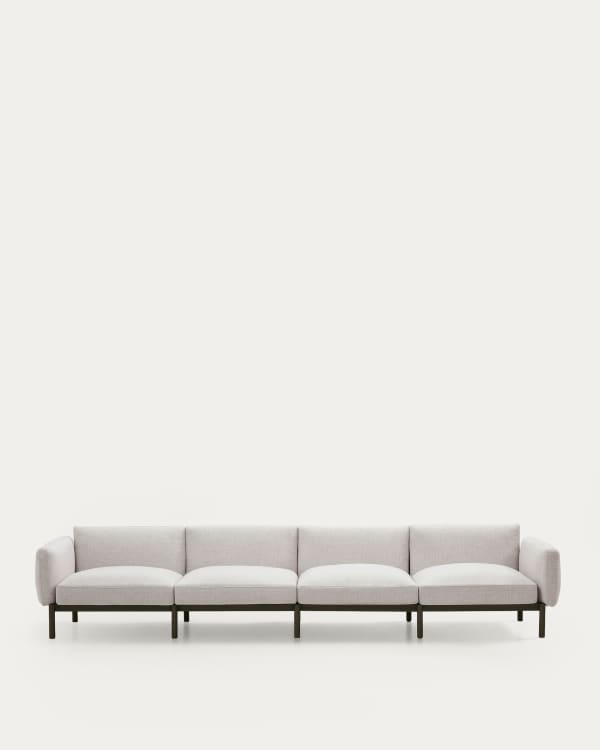 Sorells 4-seater modular outdoor sofa in aluminium with green finish 370 cm