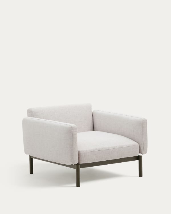 Sorells outdoor modular armchair in aluminium with green finish