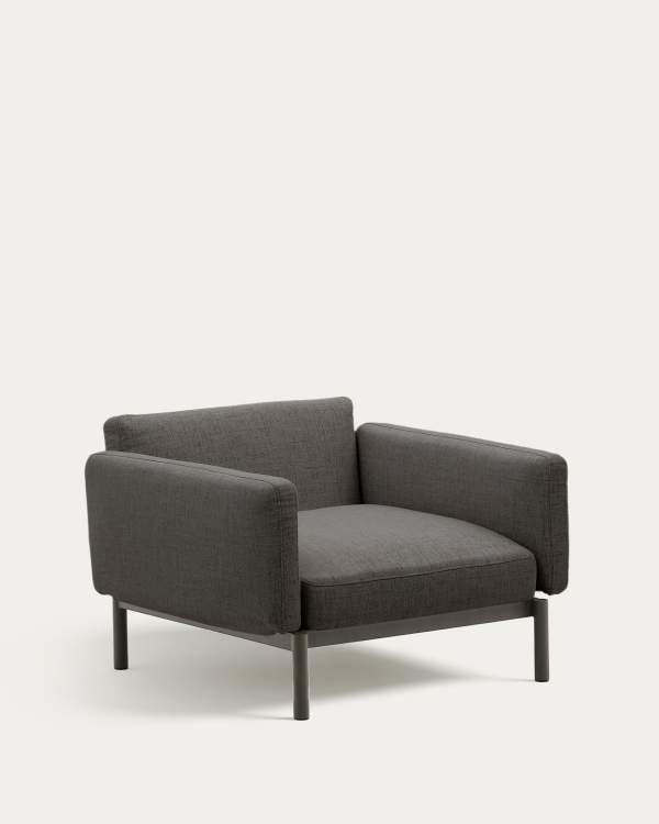 Sorells modular outdoor armchair in aluminium with a grey finish