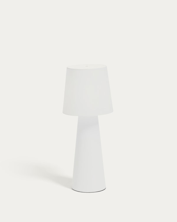 Arenys large outdoor metal table lamp in a white painted finish