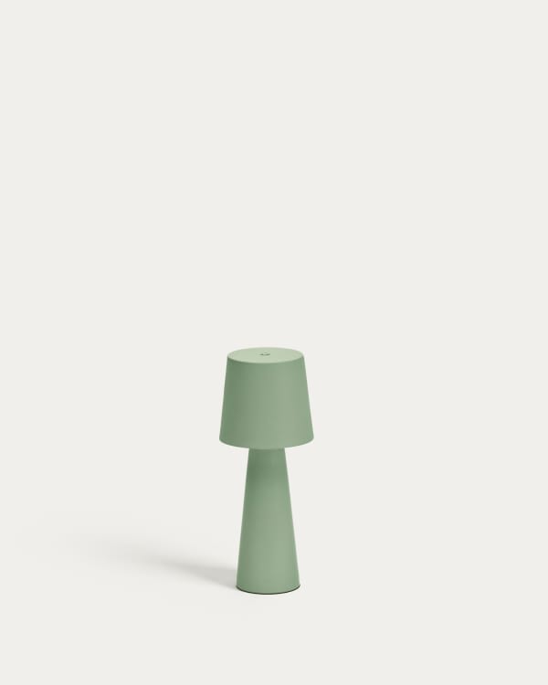 Arenys small outdoor metal table lamp in a turquoise painted finish