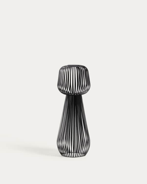 Reiba black metal solar floor lamp