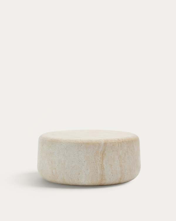 Couchtisch Drasi aus Zement mit Finish in Travertinoptik Ø 90 cm