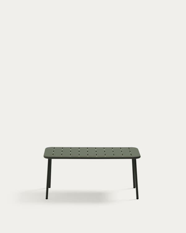 Zivia outdoor coffee table in green galvanised steel 90 x 50cm