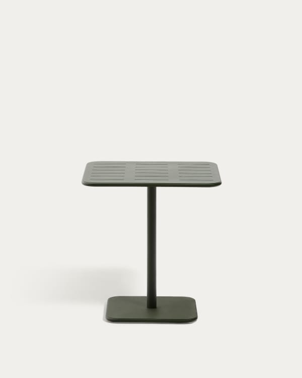 Brai outdoor table in green galvanised steel 70 x 70cm
