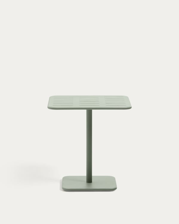 Brai outdoor table in turquoise galvanised steel 70 x 70cm