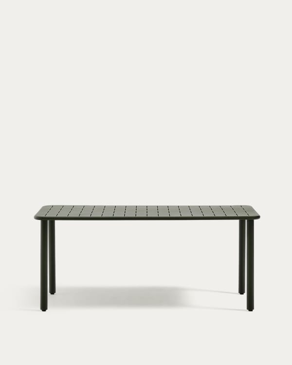 Brai outdoor table in green galvanised steel 180 x 90cm