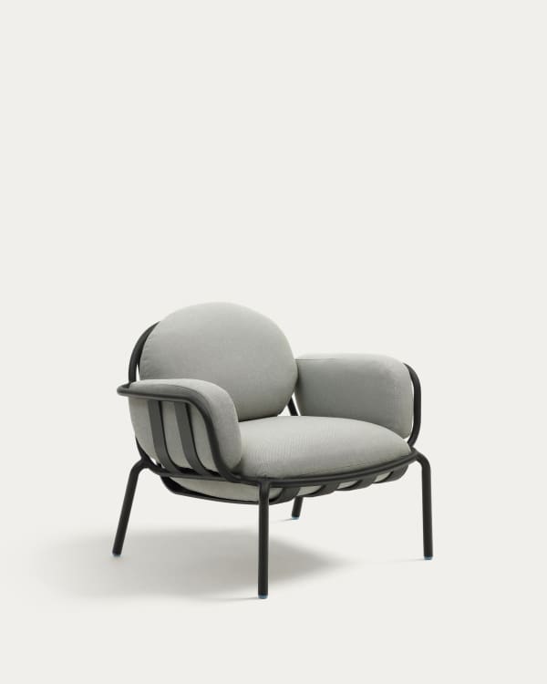 Joncols outdoor aluminium armchair with a powder coated grey finish