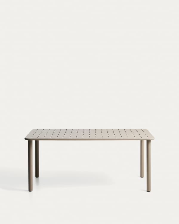 Brai outdoor table in taupe galvanised steel 180 x 90cm
