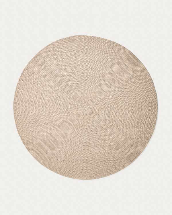 Despas ecru synthetic fibre rug Ø200cm