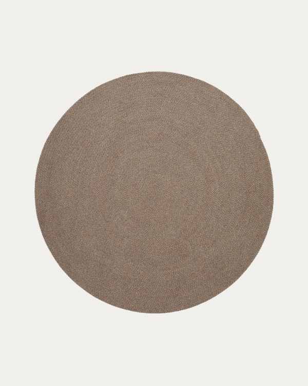 Despas beige round rug made from synthetic fibres Ø 200 cm