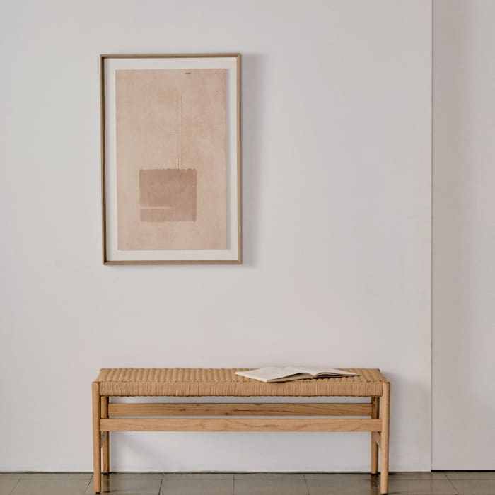 Zaide bench made of solid oak wood in a natural finish and