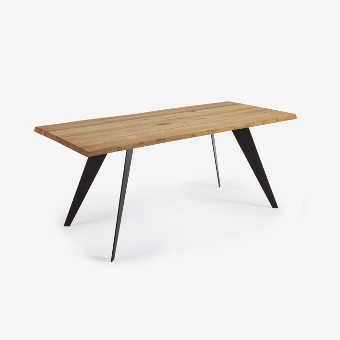 HL WOOD TABLE JERRY'S ORIGINAL ウォールナット Oak Wood Small 90cm Square Dining Table Chevron Slatted Legs