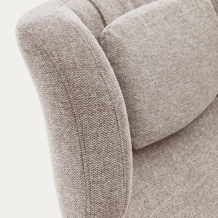 Zalina swivel armchair in beige chenille and steel with black finish FSC  100% | Kave Home International