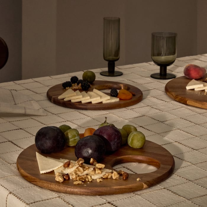 Kigley - Juego De 10 Tablas De Cortar De Madera De Acacia | Con Ranura Para Jugo, Ideal Para Servir Queso O Pan