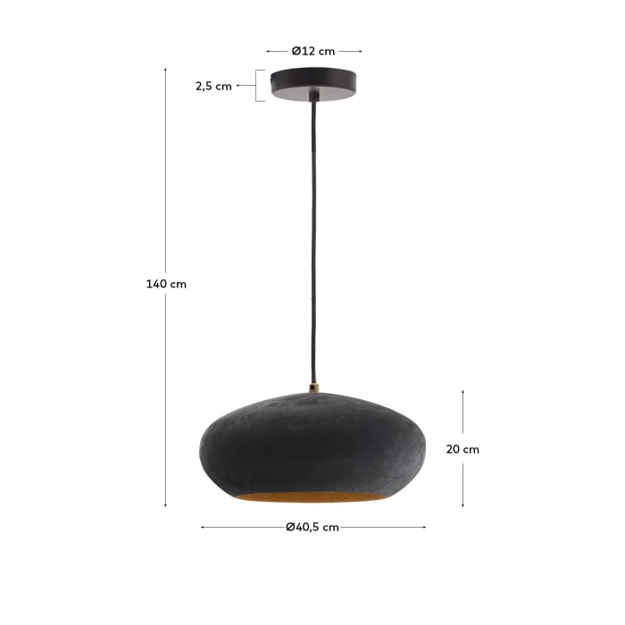 Inda metal ceiling lamp in a black finish Ø 30 cm | Kave