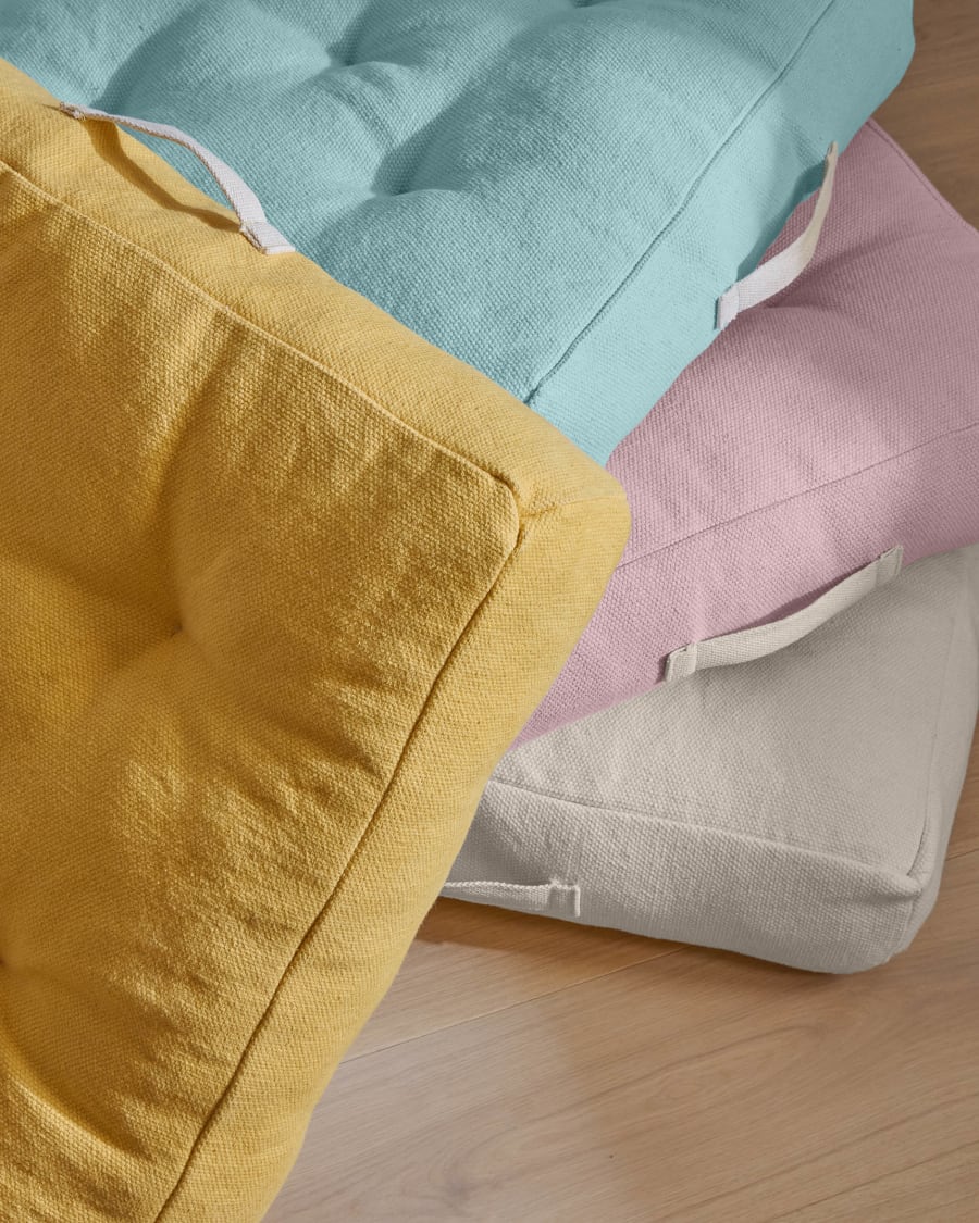 Sarit 100% cotton blue floor cushion 60 x 60 cm