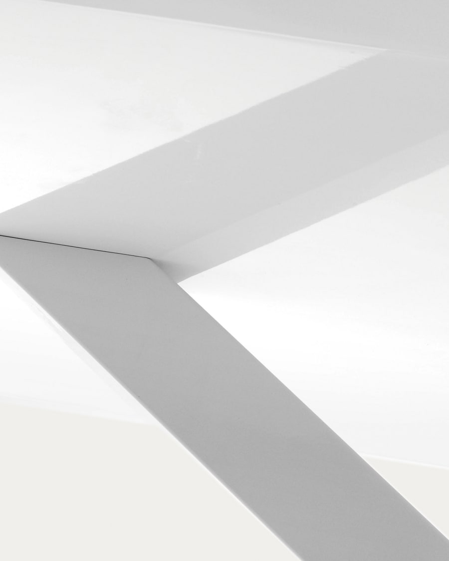 Argo table in melamine with white finish and steel legs with white finish 200 x 100 cm