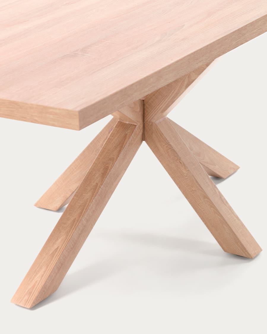 Argo table in melamine with natural finish and wood-effect steel legs 200 x 100 cm
