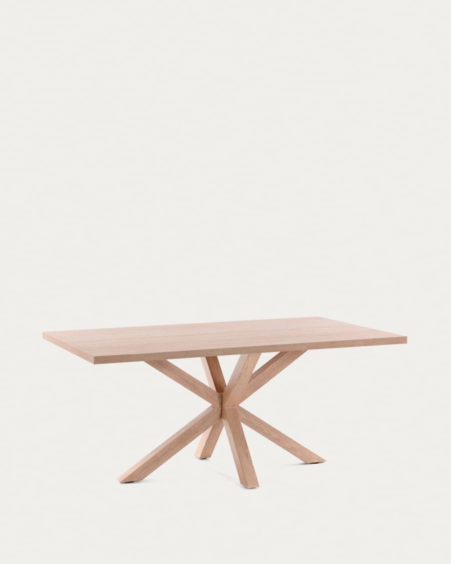 Argo table in melamine with natural finish and wood-effect steel legs 200 x 100 cm