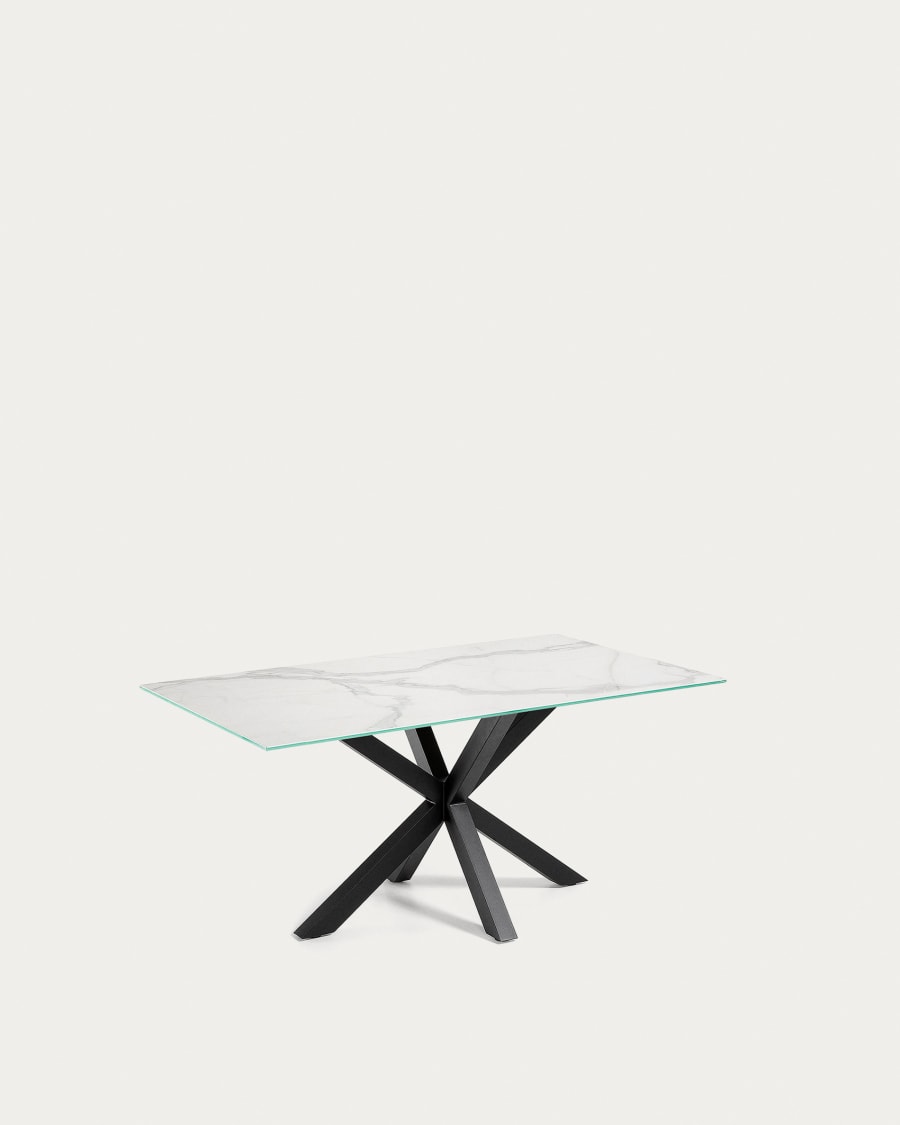 Argo table 160x90 black, porcelain Kalos Blanco