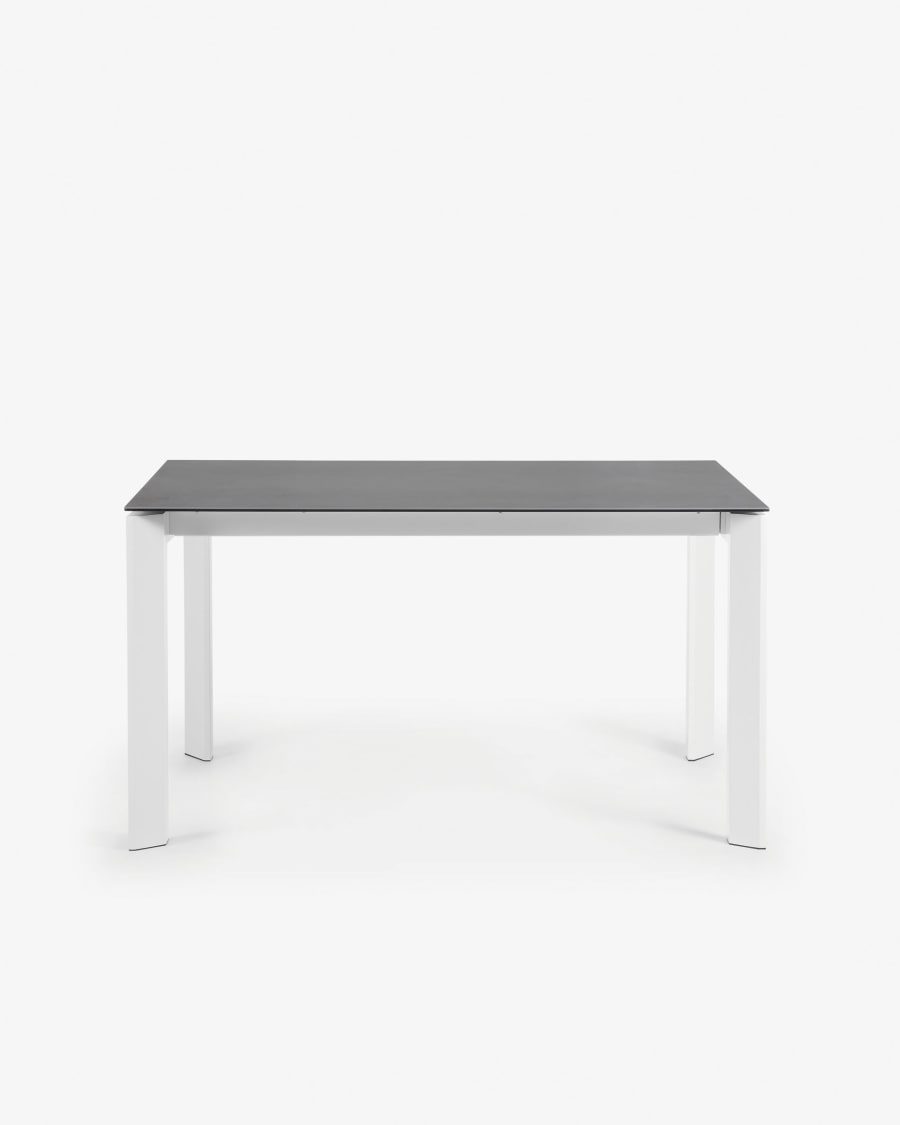 Axis Ausziehtisch Feinsteinzeug Vulcano Roca Finish Beine in Weiß 140 (200) cm