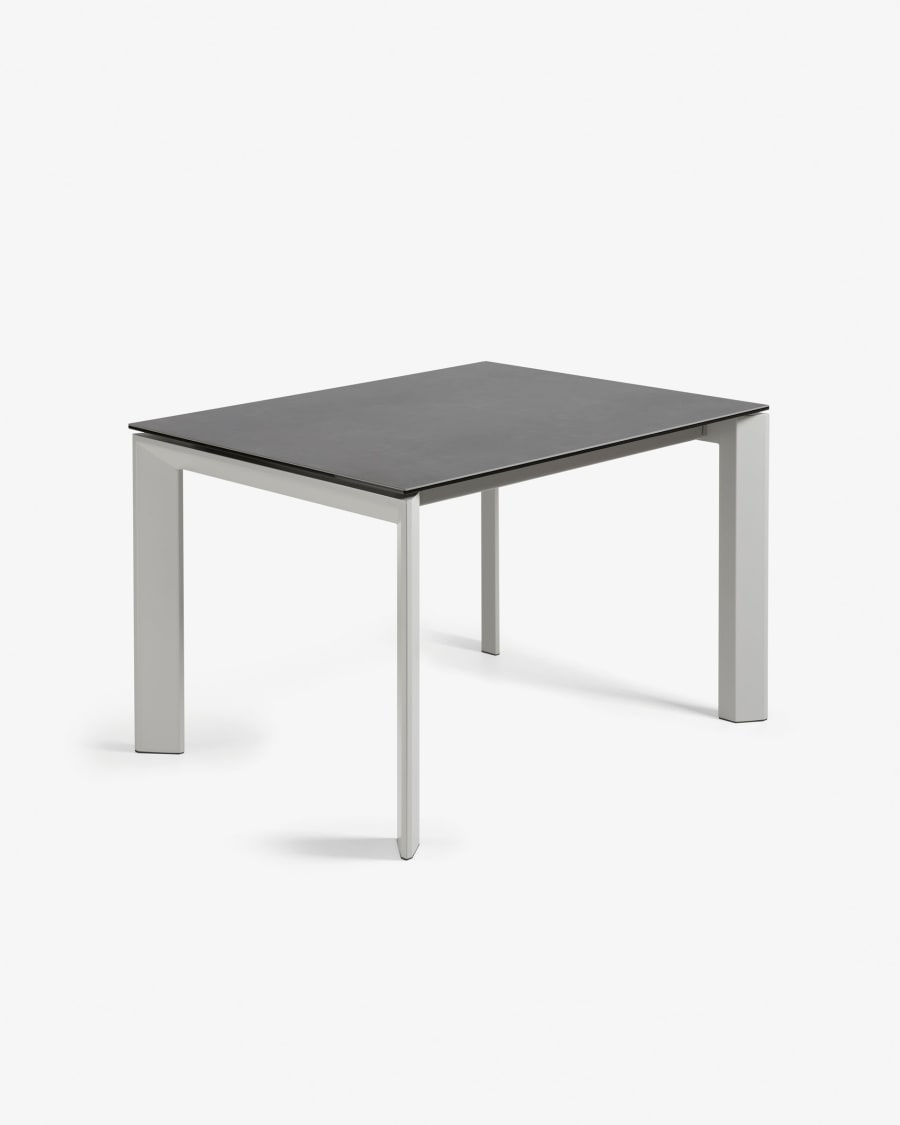Axis Ausziehtisch Feinsteinzeug Vulcano Roca Finish Beine in Grau 120 (180) cm