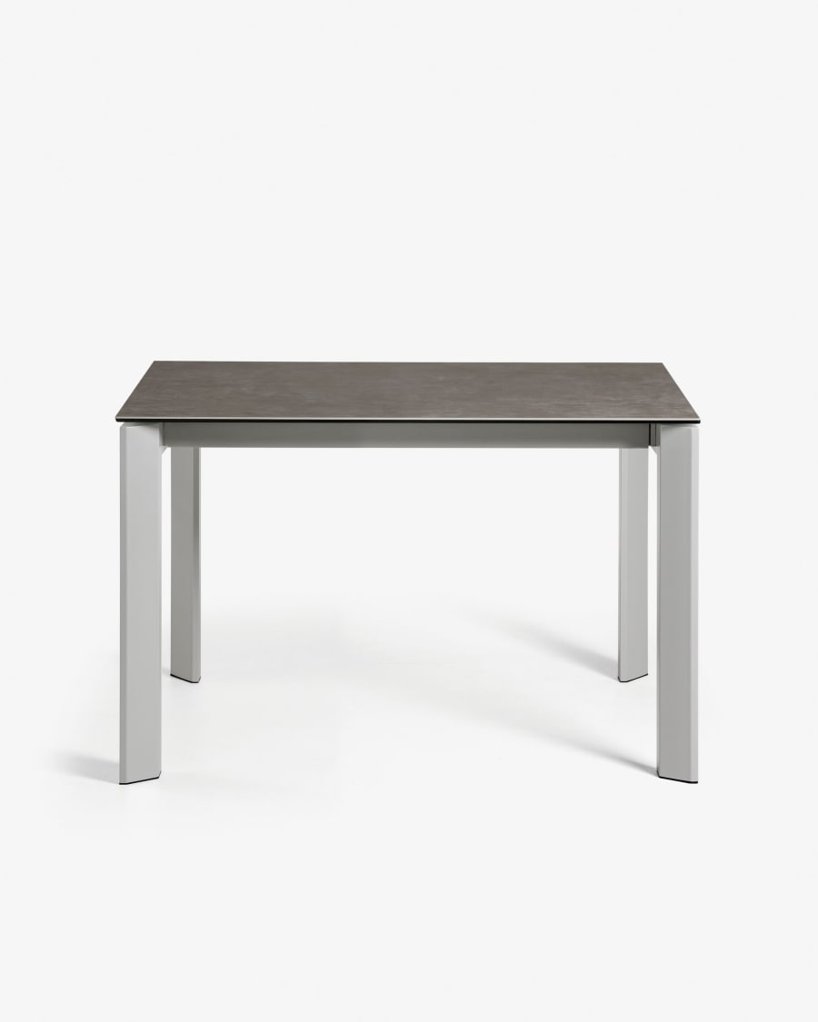 Axis Ausziehtisch Feinsteinzeug Vulcano Ceniza Finish Stahlbeine in Grau 140 (200) cm