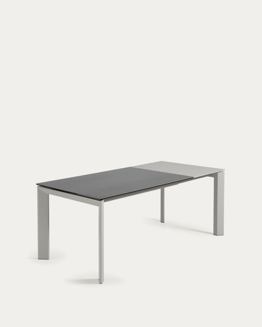 Axis Ausziehtisch Feinsteinzeug Vulcano Roca Finish Beine grau 140 (200) cm